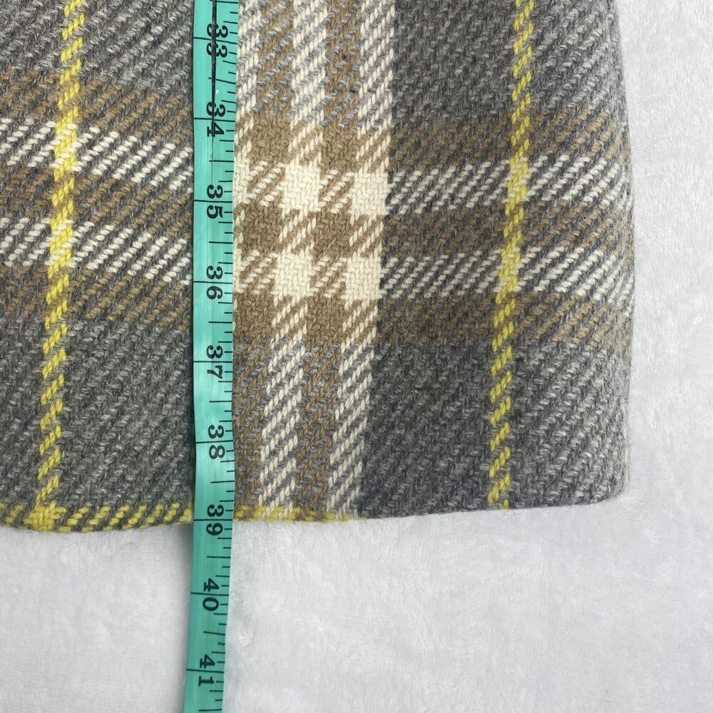 Burberry London Trench Coat Womens 46 Plaid Wool Double Breasted Made in Italy - Picture 7 of 16